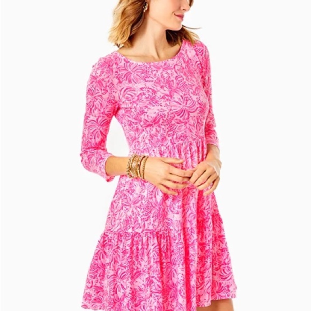 Lilly Pulitzer Geanna Swing Dress L - Pink Blossom Foxy Llama